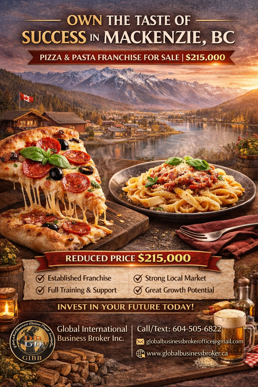 Own the Taste of Success in Mackenzie, British Columbia!
